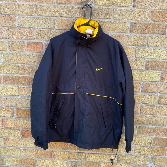 Vintage Nike Flu Game Jacket Small Yellow/Black - Picture 2 of 9